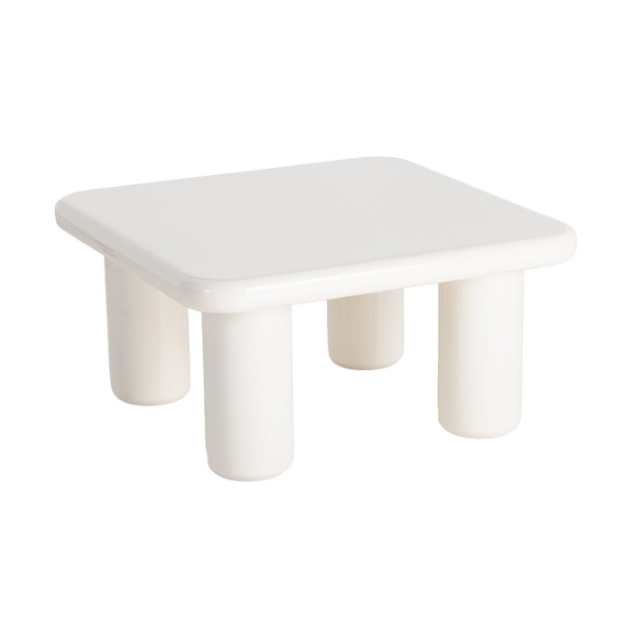 Măsuță de cafea pătrată crem din MDF lăcuit, design contemporan 78 x 78 x 41 cm [3]
