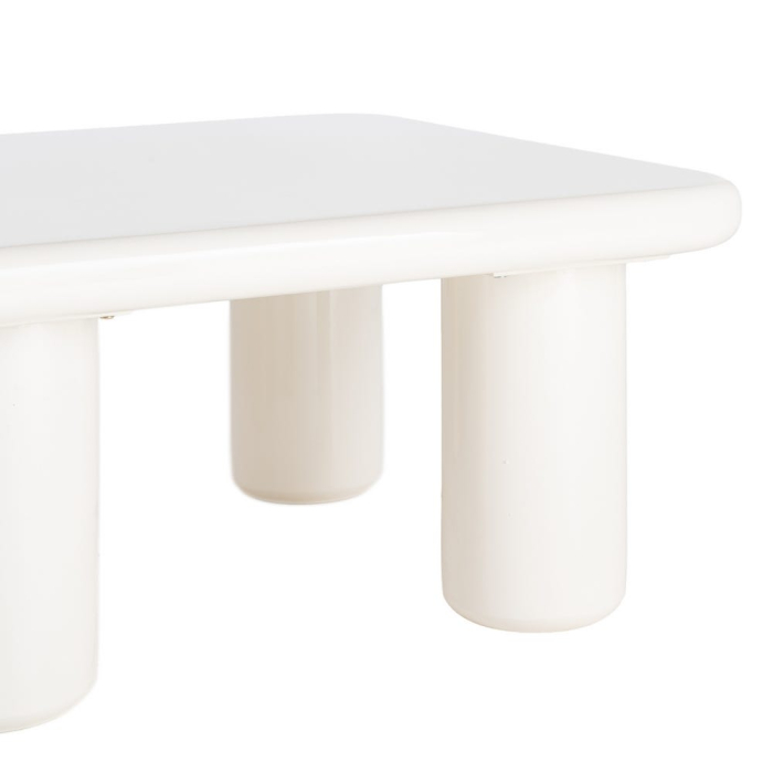 Măsuță de cafea pătrată crem din MDF lăcuit, design contemporan 78 x 78 x 41 cm [4]