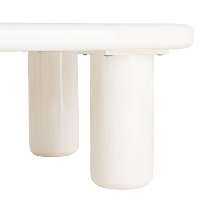 Măsuță de cafea pătrată crem din MDF lăcuit, design contemporan 78 x 78 x 41 cm [8]