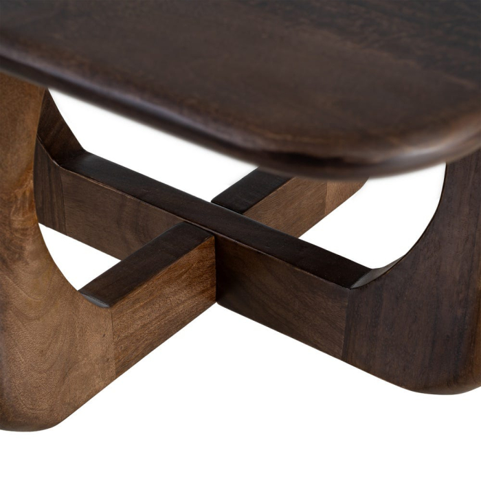 Măsuță de cafea pătrată din lemn de mango cu bază sculpturală [6]