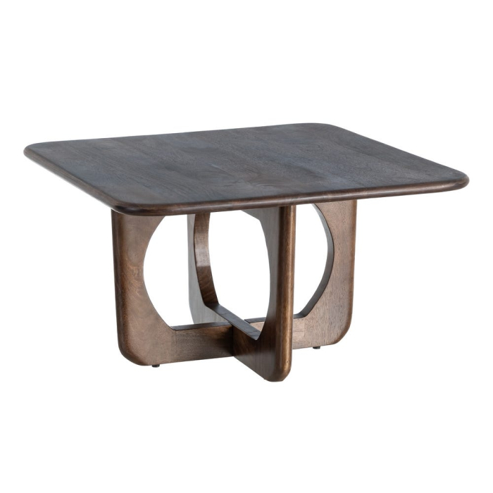 Măsuță de cafea pătrată din lemn de mango cu bază sculpturală [2]