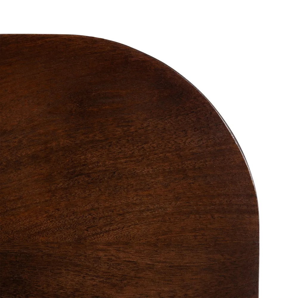 Măsuță de cafea pătrată maro închis din lemn de mango design mid-century modern [7]