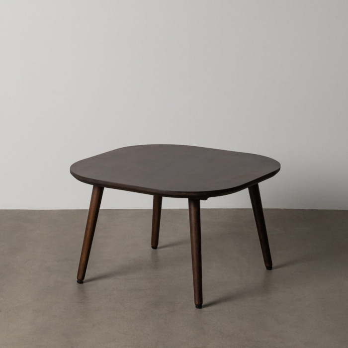 Măsuță de cafea pătrată maro închis din lemn de mango design mid-century modern [1]
