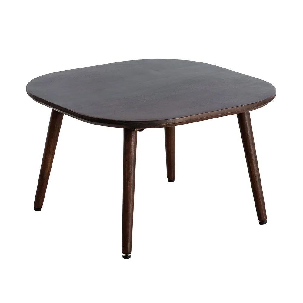 Măsuță de cafea pătrată maro închis din lemn de mango design mid-century modern [2]