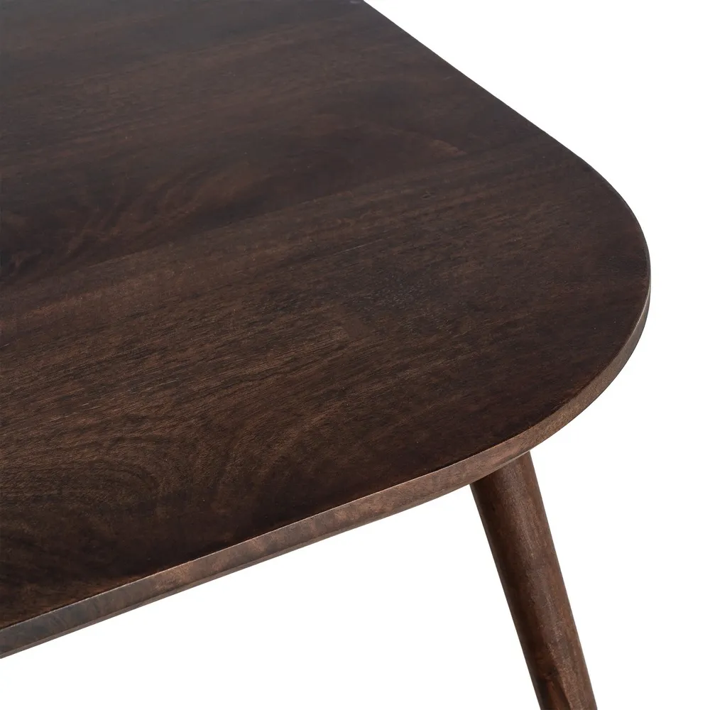 Măsuță de cafea pătrată maro închis din lemn de mango design mid-century modern [4]