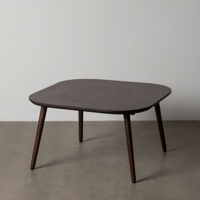 Măsuță de cafea pătrată maro închis din lemn de mango design mid-century modern [1]
