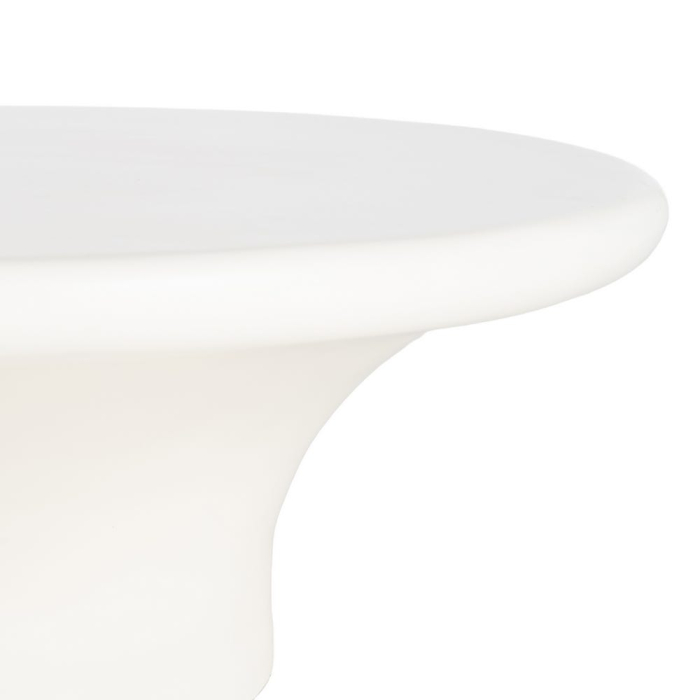 Măsuță de cafea rotundă albă din MDF lăcuit, design minimalist 79 x 79 x 29 cm [4]