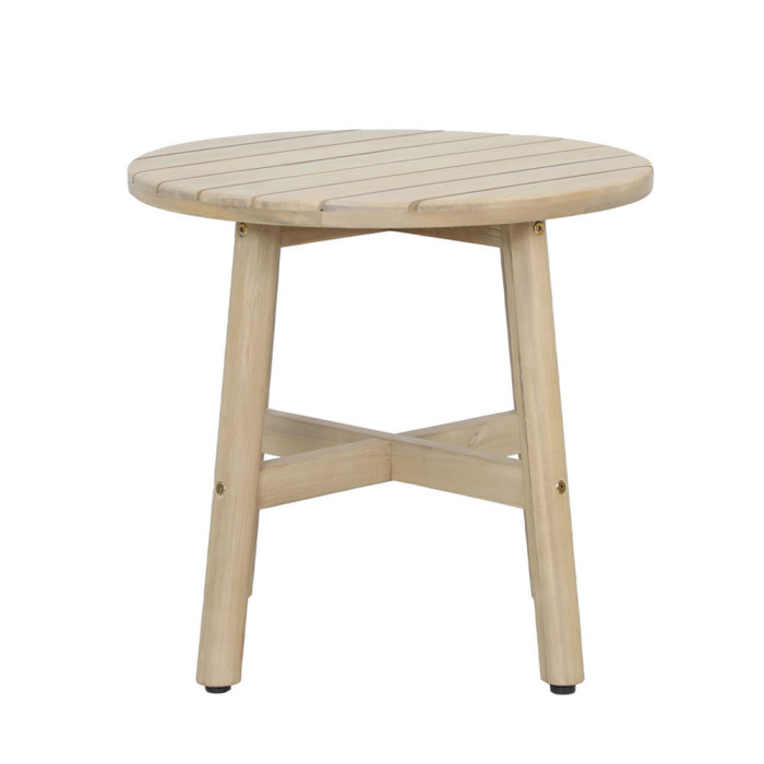 Măsuță de cafea rotundă din lemn de acacia bej [3]
