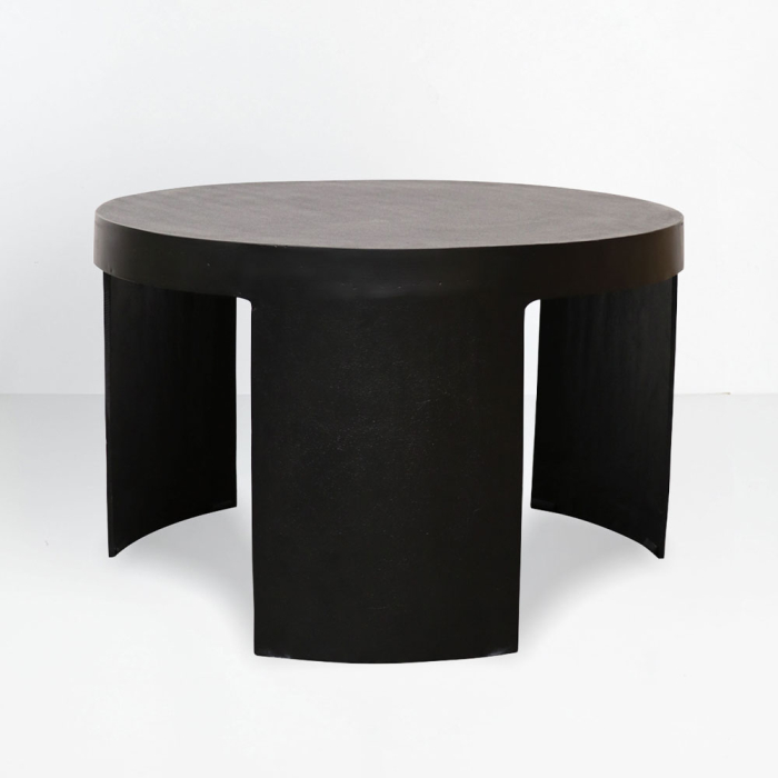 Măsuță de cafea rotundă din aluminiu negru cu design minimalist [3]