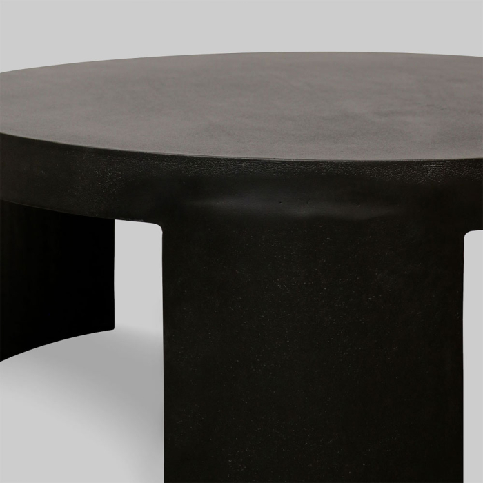 Măsuță de cafea rotundă din aluminiu negru cu design minimalist [2]