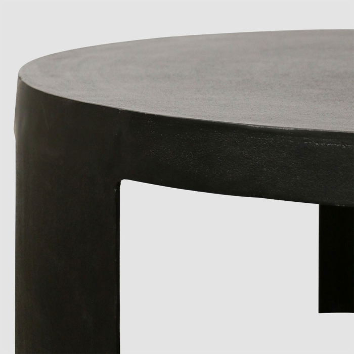 Măsuță de cafea rotundă din aluminiu negru cu design minimalist [2]