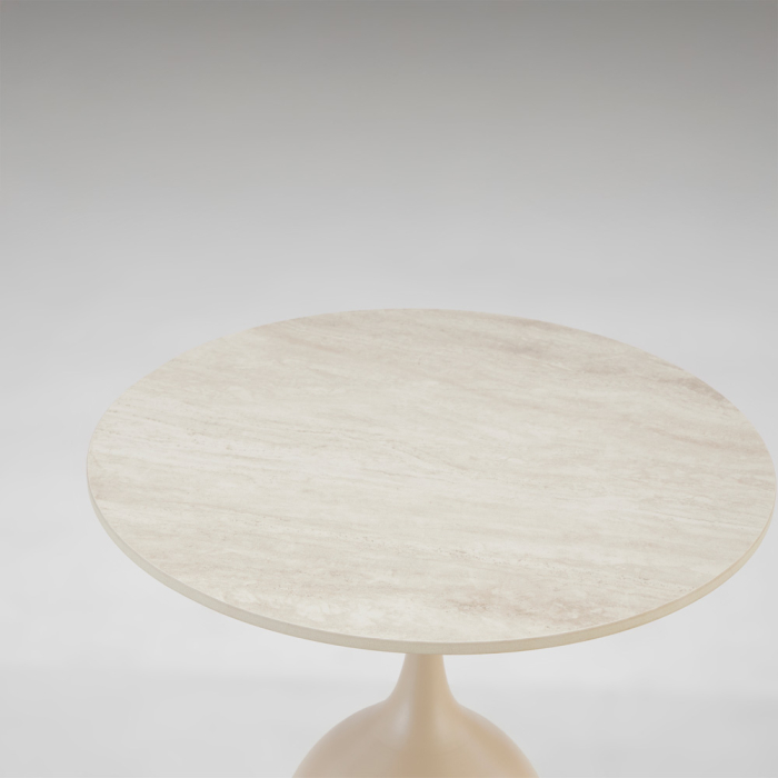 Măsuță de cafea rotundă din ceramica crem [3]