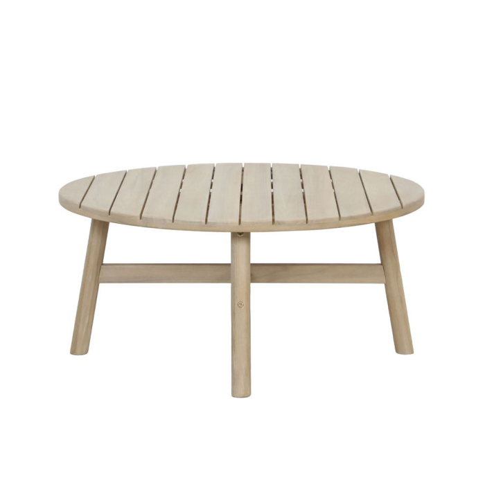 Măsuță de cafea rotundă din lemn de acacia bej [4]