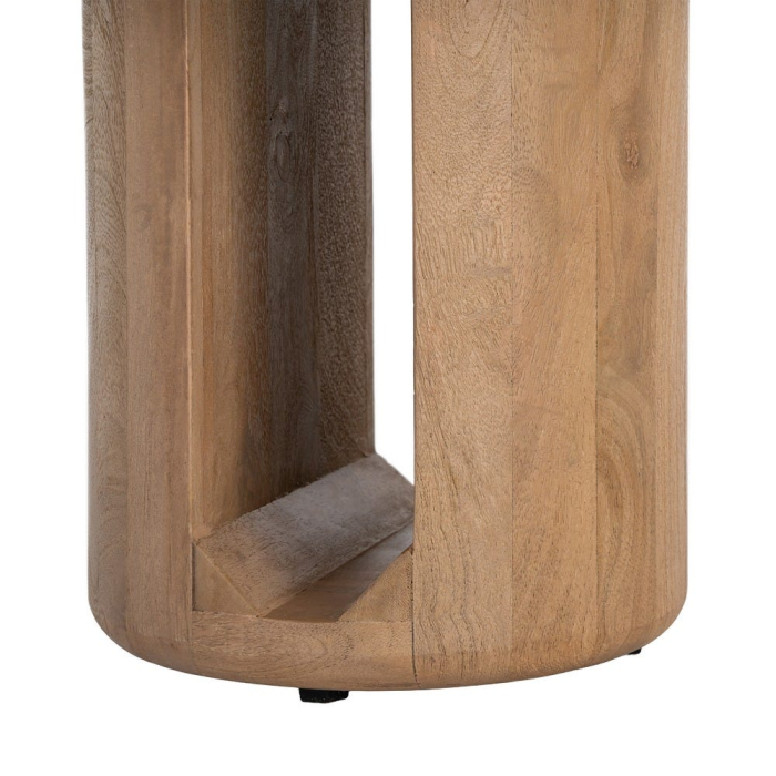 Măsuță de cafea rotundă din lemn de mango cu baza cilindrica [7]