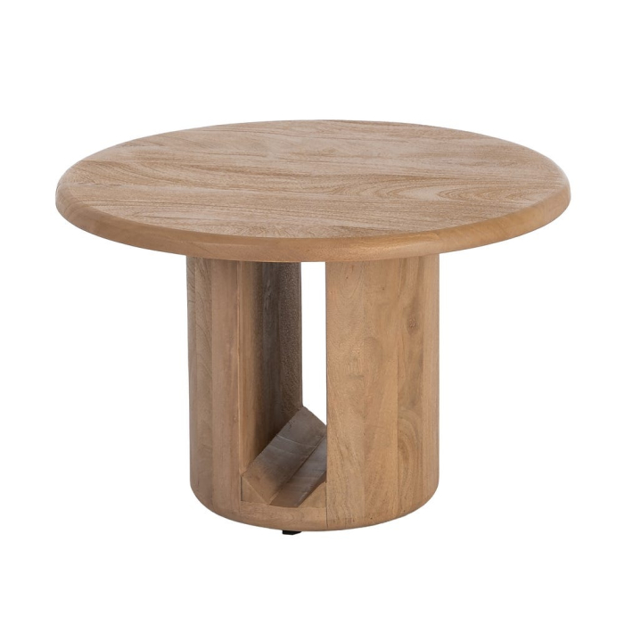 Măsuță de cafea rotundă din lemn de mango cu baza cilindrica [3]