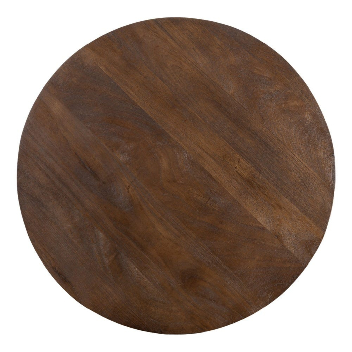Măsuță de cafea rotundă din lemn de mango cu bază sculpturală [10]