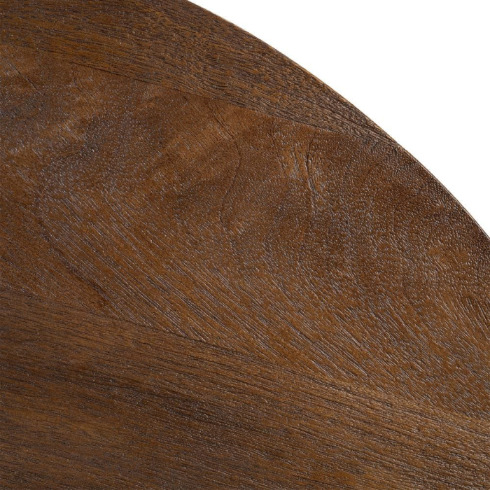Măsuță de cafea rotundă din lemn de mango cu bază sculpturală [9]
