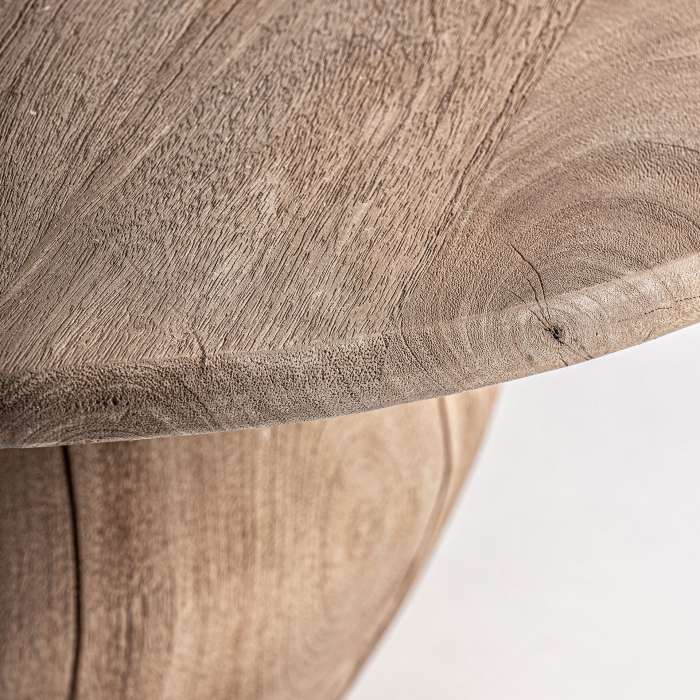 Măsuță de cafea rotundă din lemn de mango cu bază sculpturală Jacquard [3]