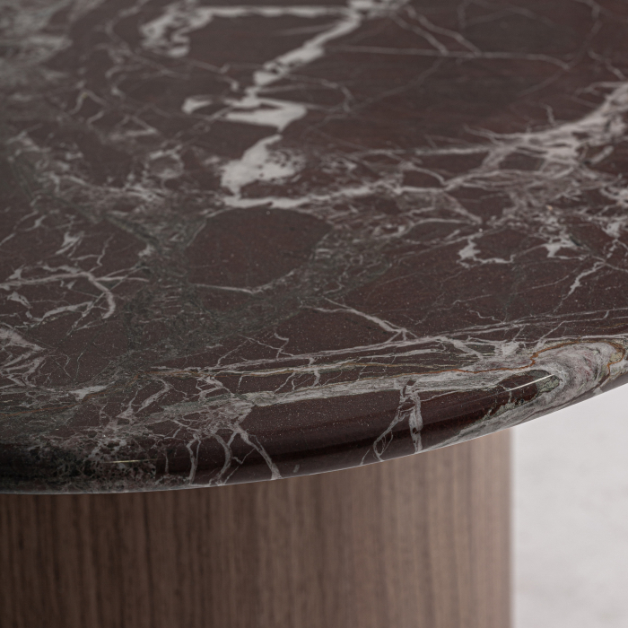 Măsuță de cafea marmură granat furnir nuc Gampel [5]