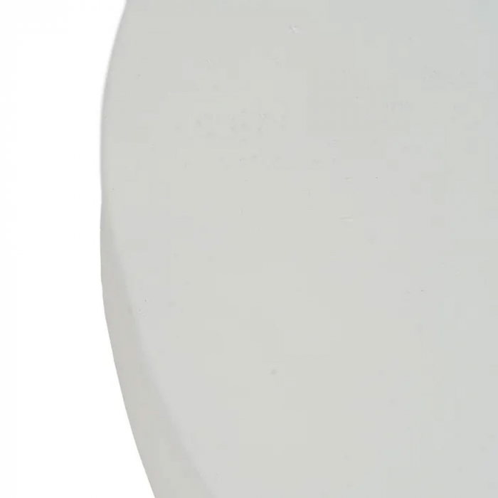 Măsuță cafea rotundă Mykonos – imagine laterală cu blat alb mat și bază cilindrică neagră [3]