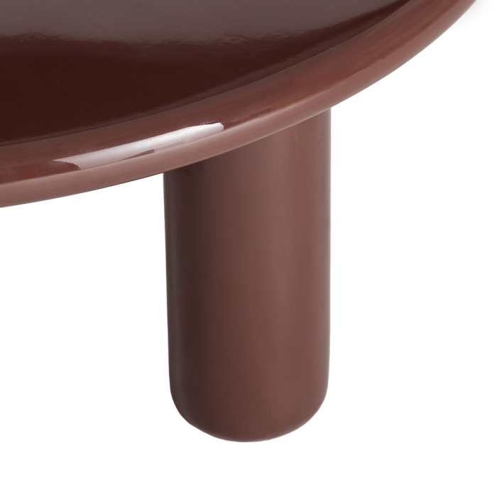 Masuta de cafea rotunda din MDF lacuit grena [5]