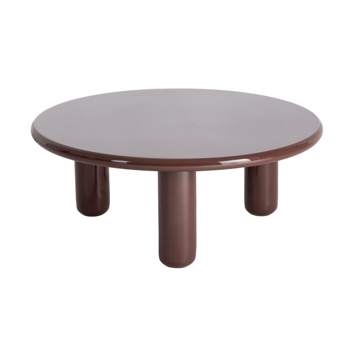 Masuta de cafea rotunda din MDF lacuit grena [2]