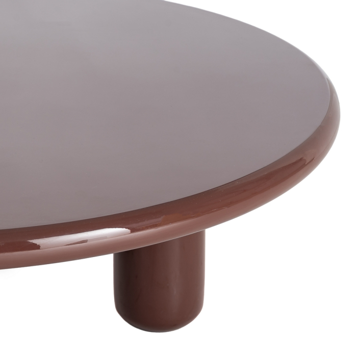 Masuta de cafea rotunda din MDF lacuit grena [3]
