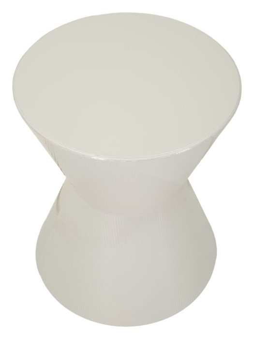 Masuta de cafea rotunda metal alb lucios tip clepsidra 45x55 cm [2]