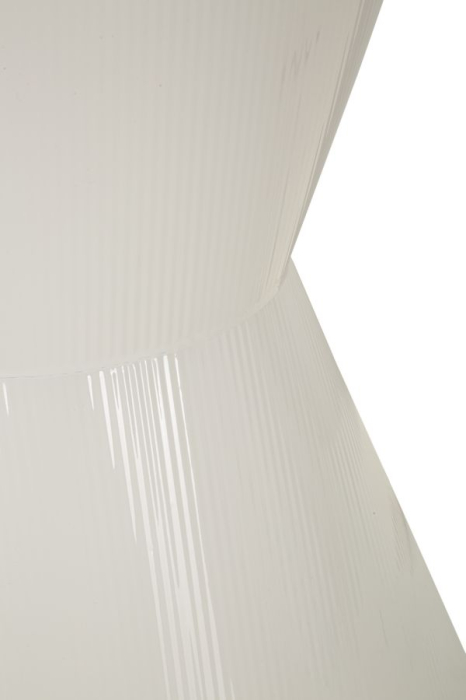 Masuta de cafea rotunda metal alb lucios tip clepsidra 45x55 cm [3]