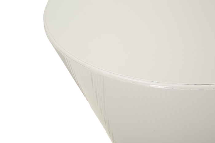 Masuta de cafea rotunda metal alb lucios tip clepsidra 45x55 cm [4]