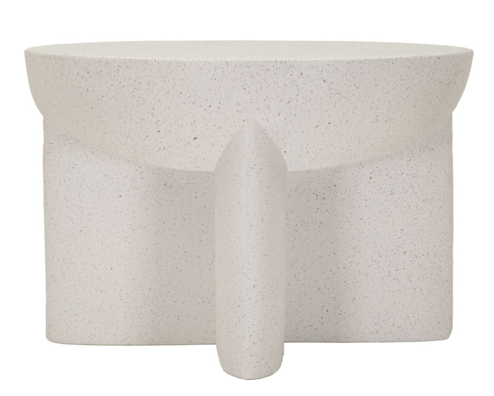 Masuta de cafea rotunda crem efect piatra 63.8x42.5 cm [2]