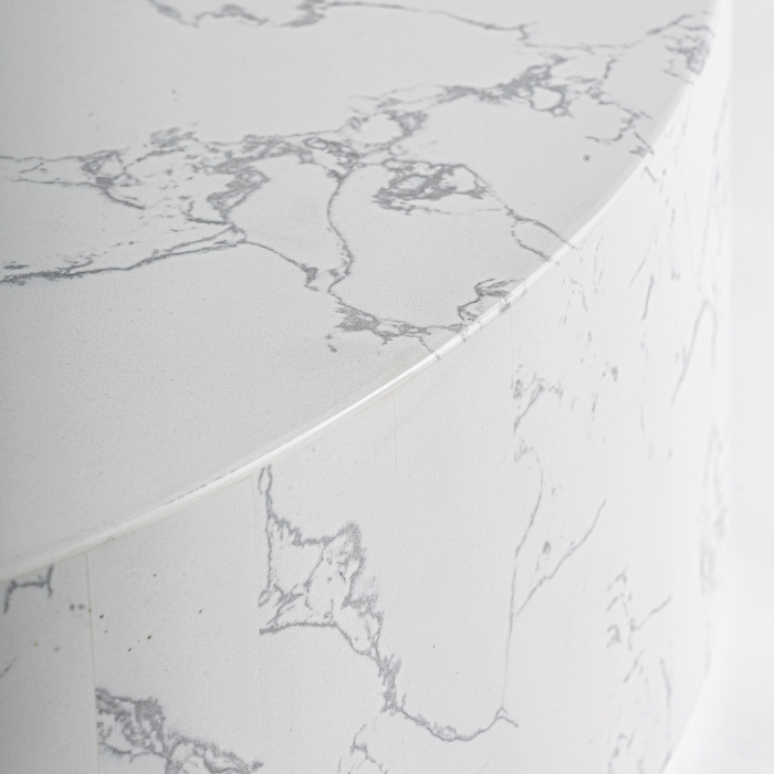 Măsuță de cafea rotundă din piatră sinterizată albă [6]