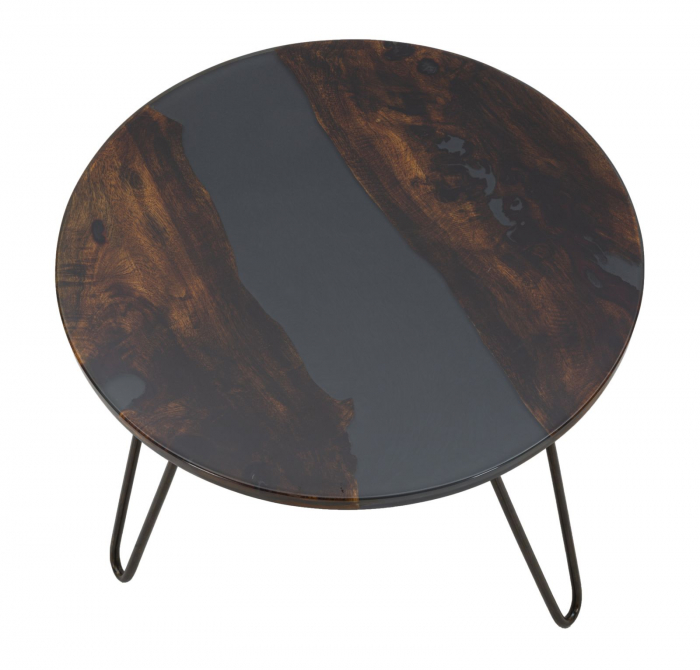 Masuta cafea rotunda slim design vintage industrial CreativDeco [2]
