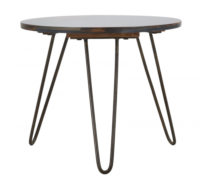 Masuta cafea rotunda slim design vintage industrial CreativDeco [5]