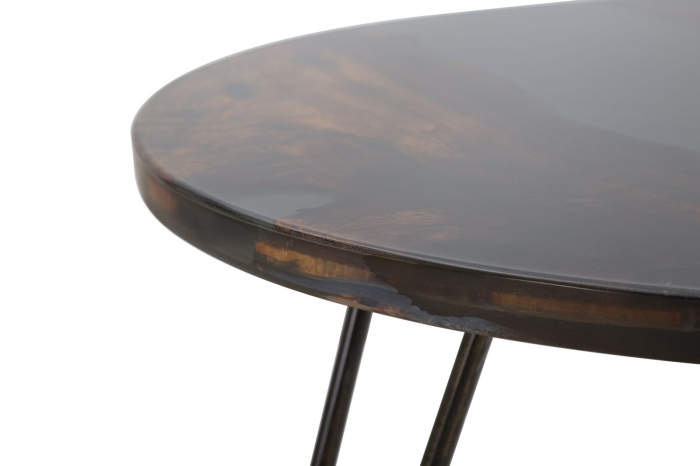 Masuta cafea rotunda slim design vintage industrial CreativDeco [4]