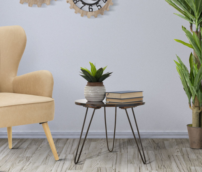 Masuta cafea rotunda slim design vintage industrial CreativDeco [6]