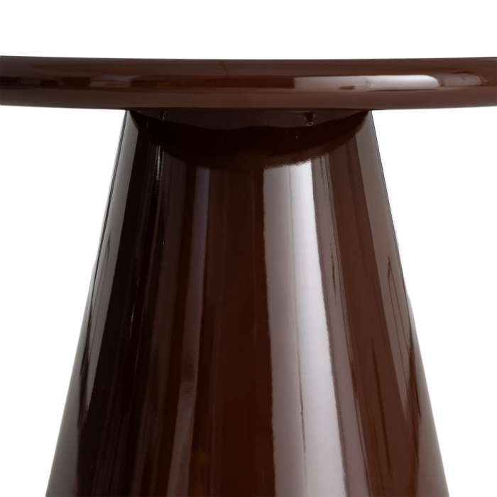Măsuță de cafea rotundă maro cu finisaj lucios [4]