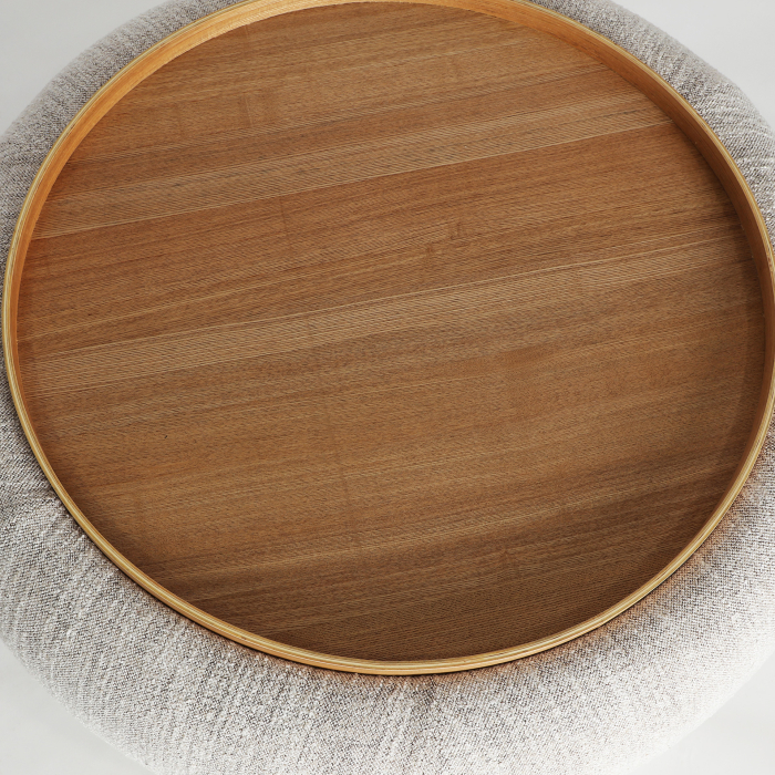 Măsuță de cafea tapițată bej pentru spații HoReCa 102 cm [3]