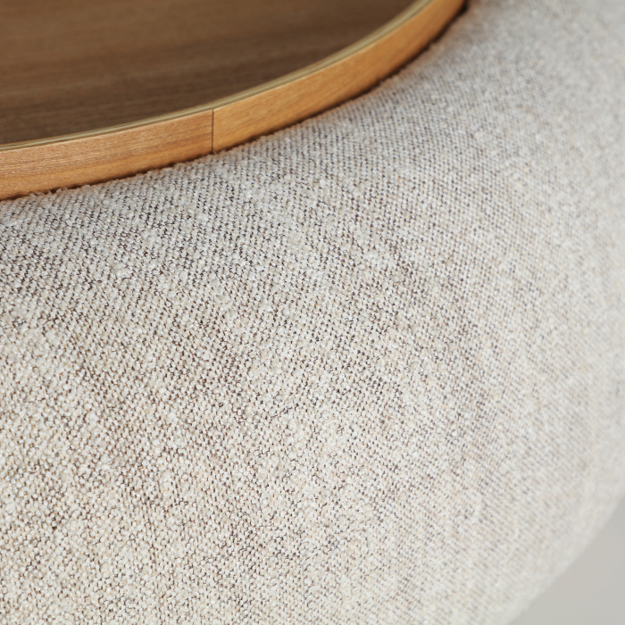 Măsuță de cafea tapițată bej pentru spații HoReCa 102 cm [4]