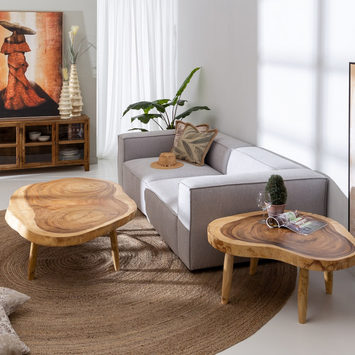 Masuta Cafea Lemn Suar CreativDeco - Piesa Rustica cu Textura Naturala [2]