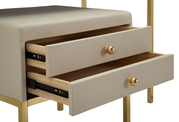 Măsuță de toaletă cu oglindă și taburet tapițat design modern [9]