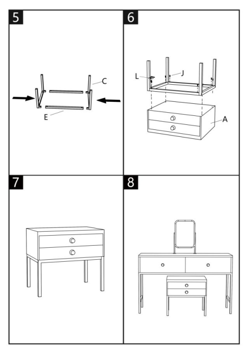 Măsuță de toaletă cu oglindă și taburet tapițat design modern [13]