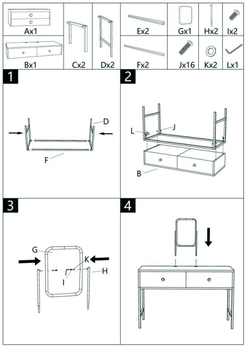 Măsuță de toaletă cu oglindă și taburet tapițat design modern [12]