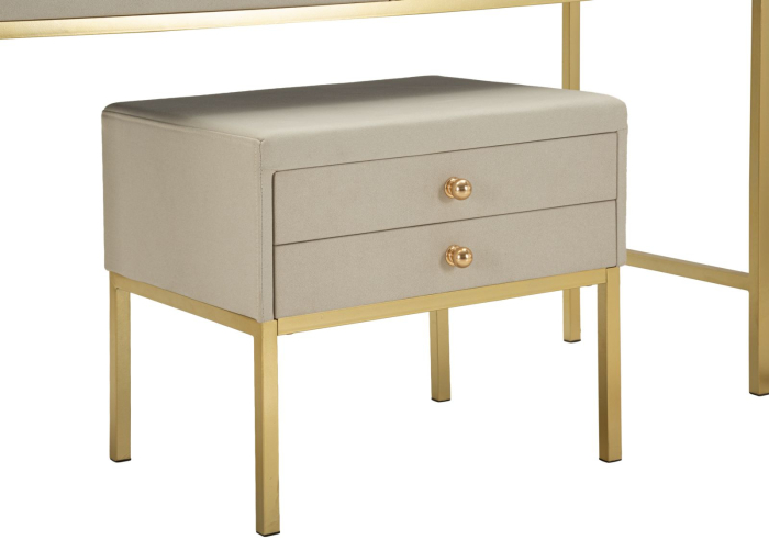 Măsuță de toaletă cu oglindă și taburet tapițat design modern [6]