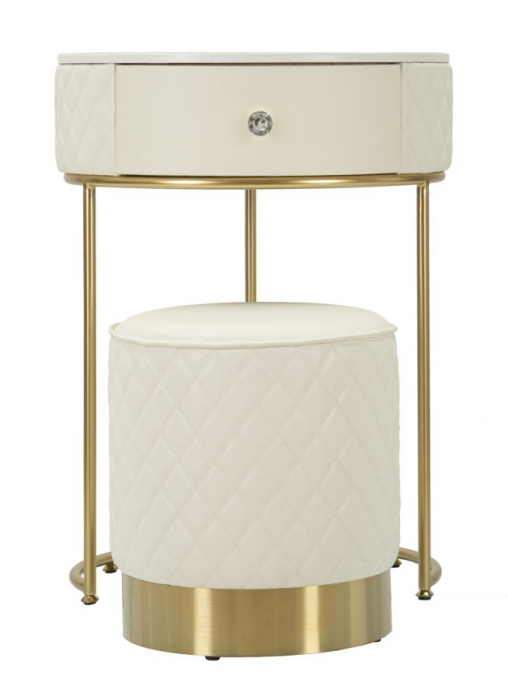 Masa de toaleta rotunda | Blat marmorat | CreativDeco [3]