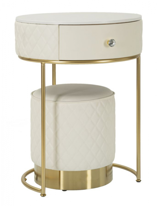 Masa de toaleta rotunda | Blat marmorat | CreativDeco [4]