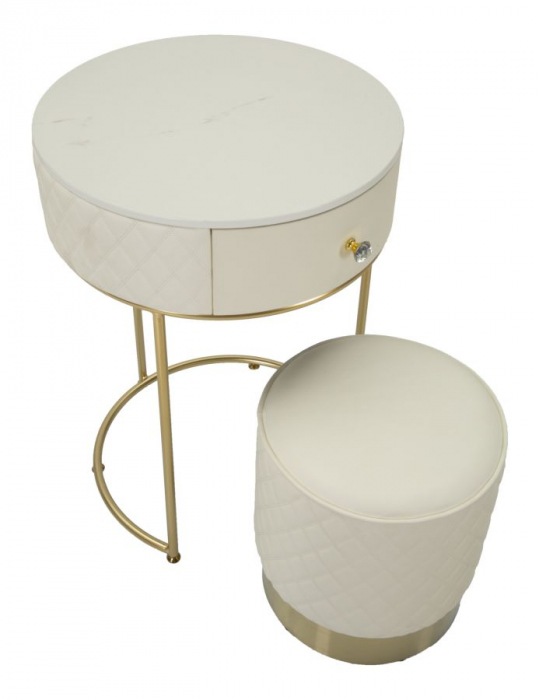 Masa de toaleta rotunda | Blat marmorat | CreativDeco [7]