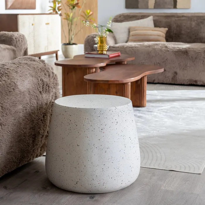 Masă decorativă fibră albă, decor modern [2]