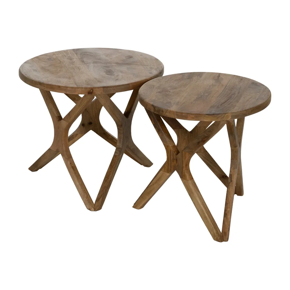 Măsuță decorativă mango miere, mobilier rustic modern [3]