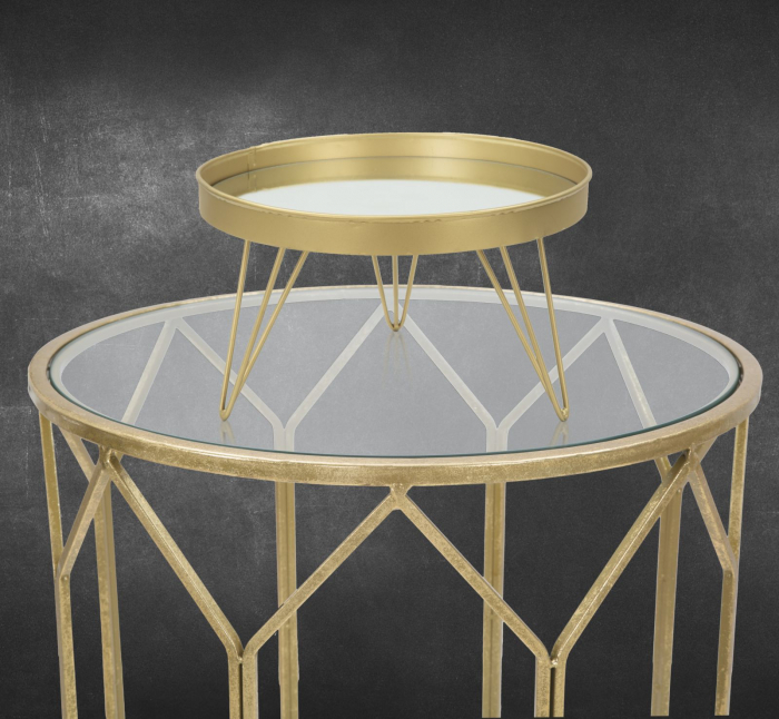 Măsuță decorativă metal oglindă [7]